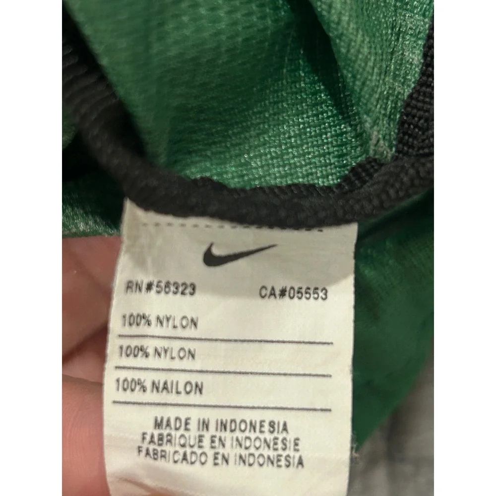 Nike Drawstring Cinch Bag Green Black Swoosh Logo Nylon Sackpack RN56323